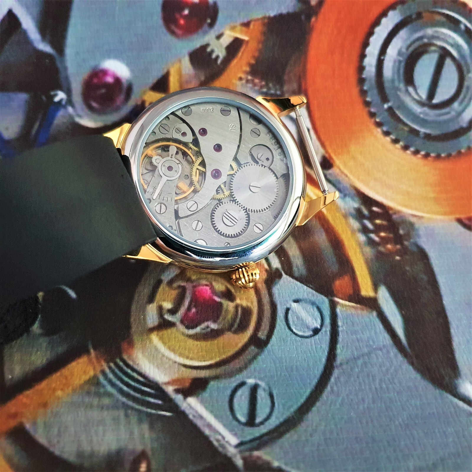Watch Marriage MOLNIJA 3602 WristWatch Mechanical Vintage Style USSR Gold Case