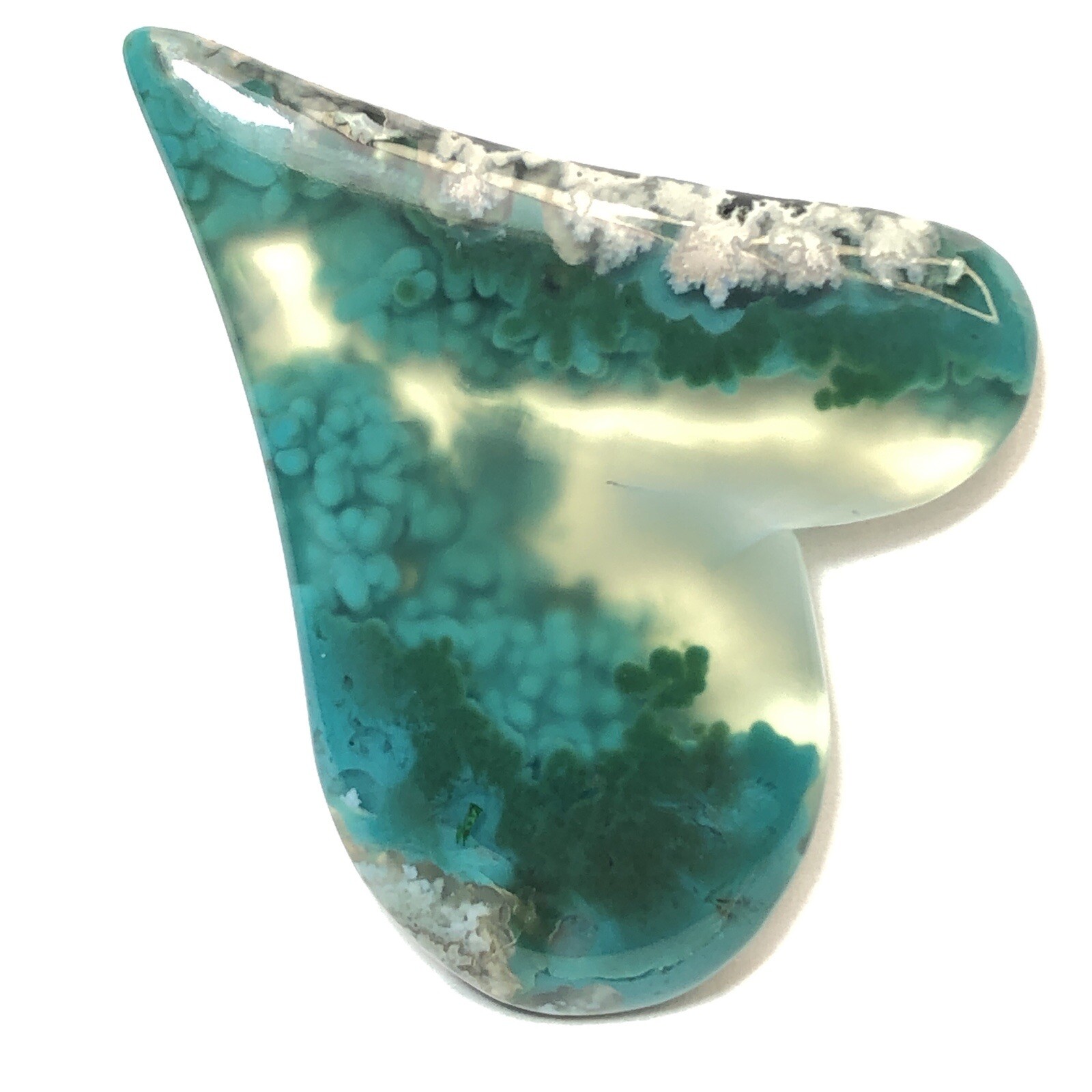 49 CT Museum Grade Gem Silica Chrysocolla Stalagmite Stalagtite Quartz Cabochon