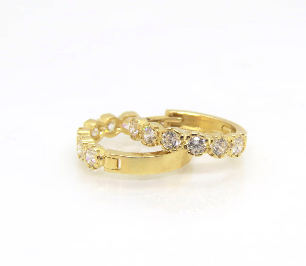 Lab Grown Diamond Engagement Hoop Earrings 9k Yellow Gold Earrings Gift For Her