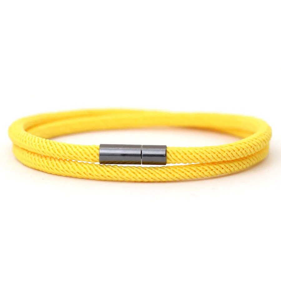 Rope Bracelet Men Nylon Double Layer 4MM Lucky Thread Buckle Style 1 Pc