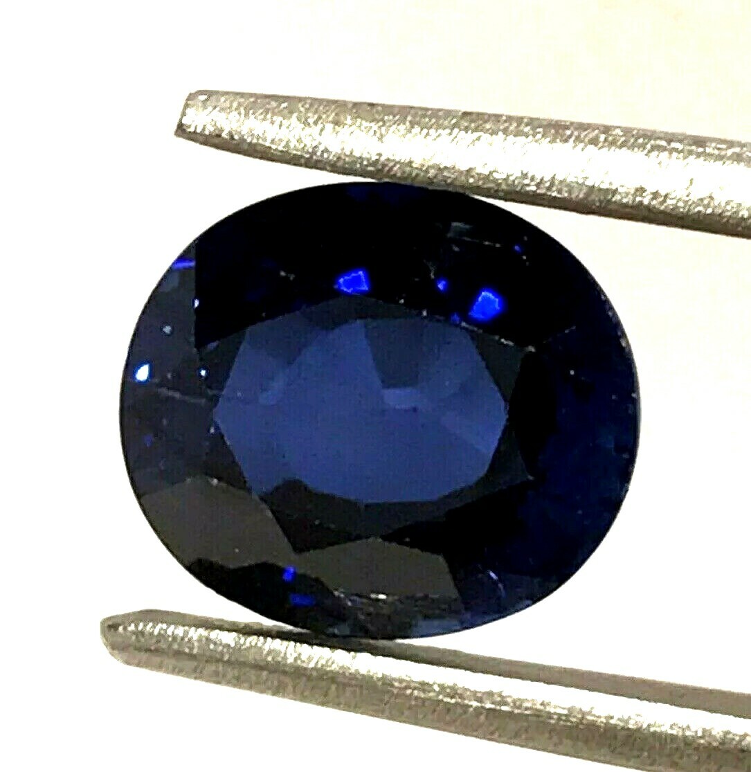 4.60 Ct Natural Blue Sapphire, Excellent Oval Cut , SI Clarity,9 mohs