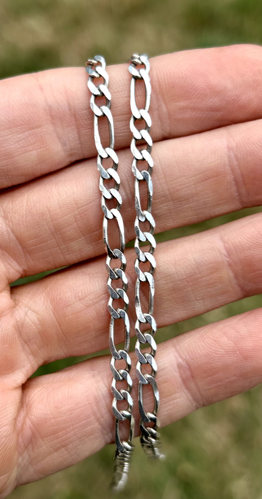 925 Sterling Silver 20″ 10.5g Figaro Chain Necklace 3.8mm Italian Made Lobster