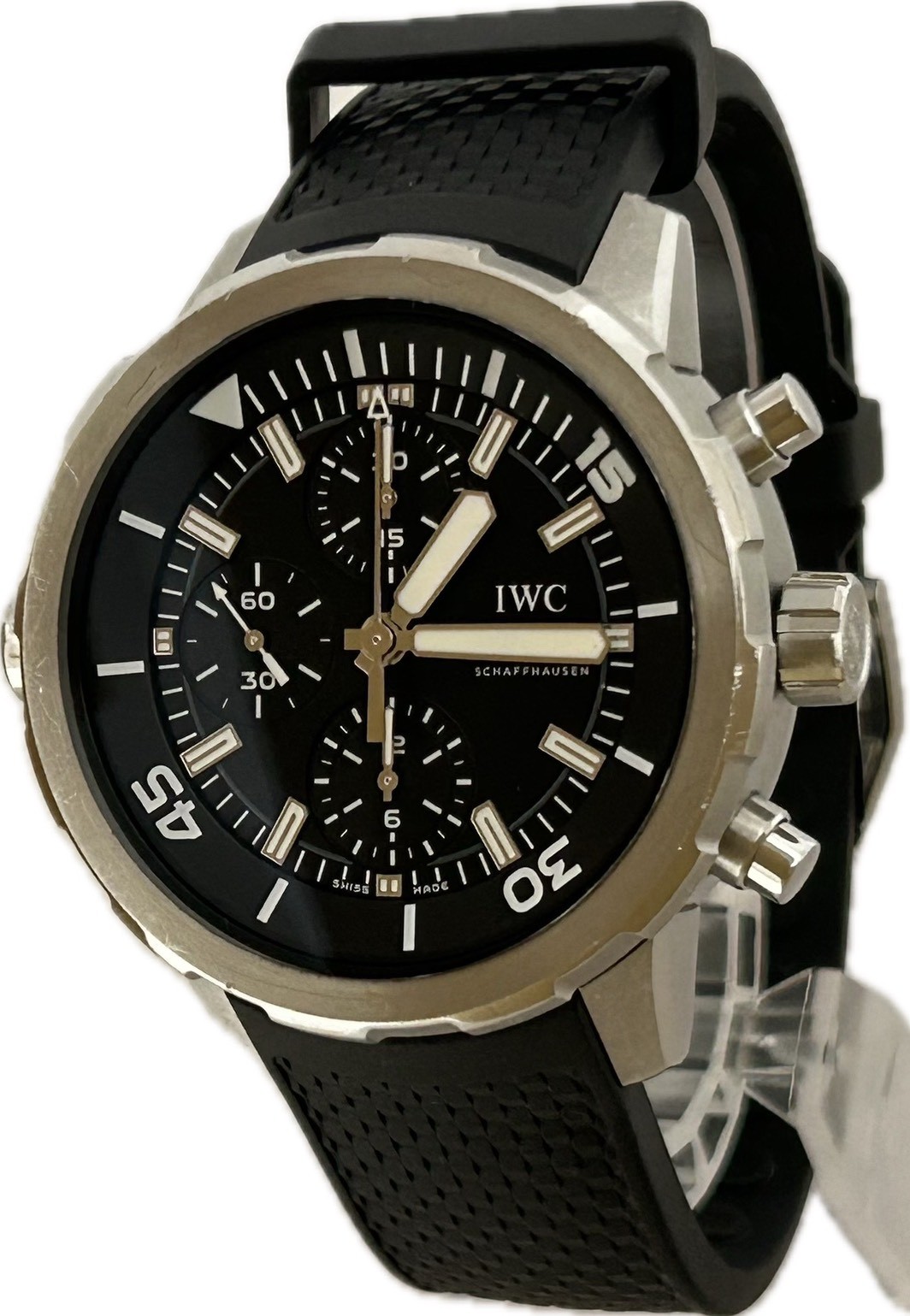 IWC Aquatimer Chronograph IW376803 Black Automatic Mens Watch Excellent A4902