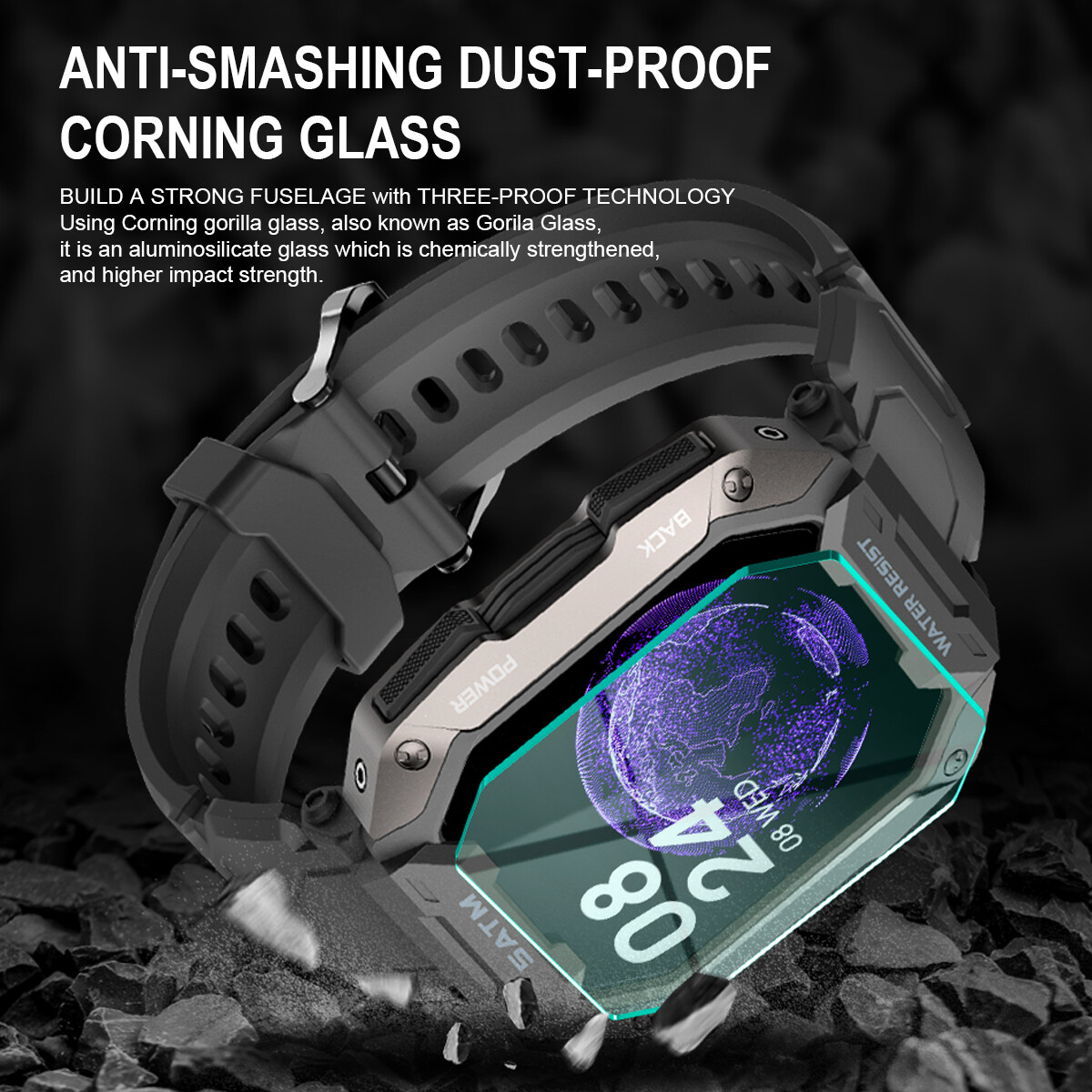 Waterproof Smart Watch Military Tactical Men Wristwatch Sports Fitness Tracker≮