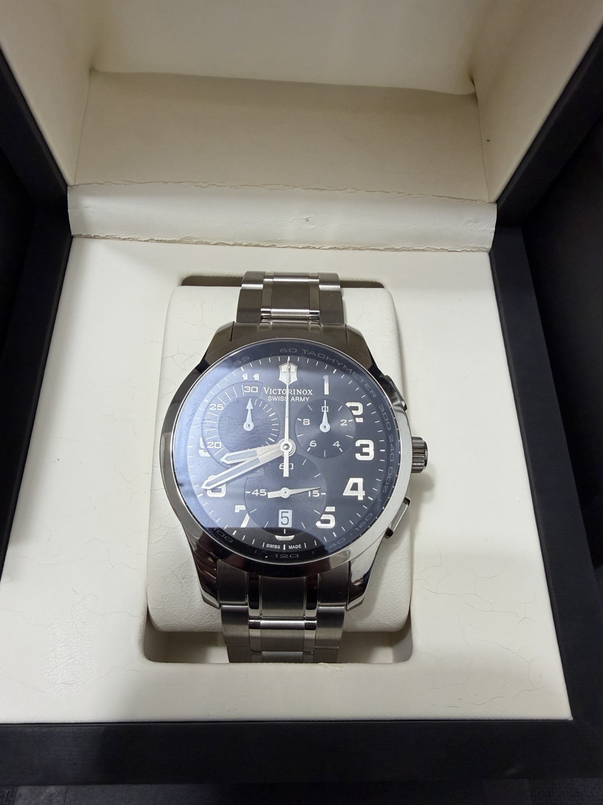 Victorinox Swiss Army Chrono Classic Blue Dial Stainless Steel Watch – Brand New
