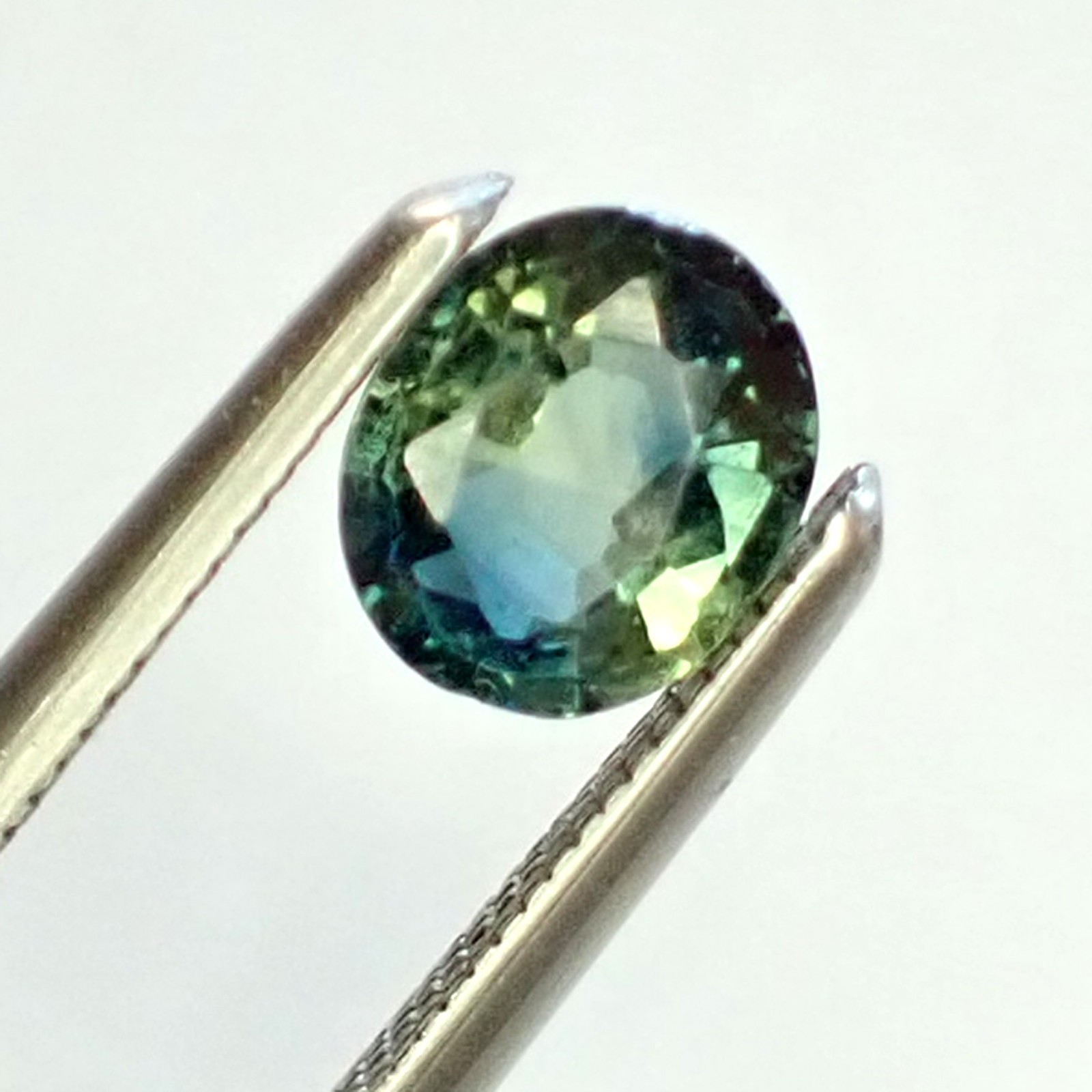 0.40ct Oval 5.0×4.1mm Green Blue Yellow Rare Natural Australian Parti Sapphire