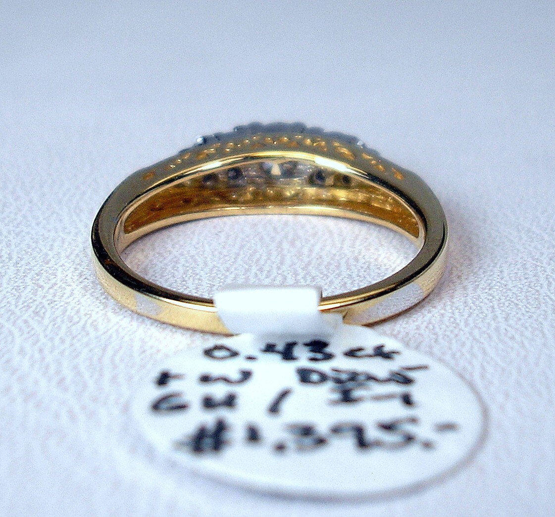 0.24 ct Round 0.43 cttw Natural Diamonds 14K Two-Tone Gold Ring Was $1,395 Video