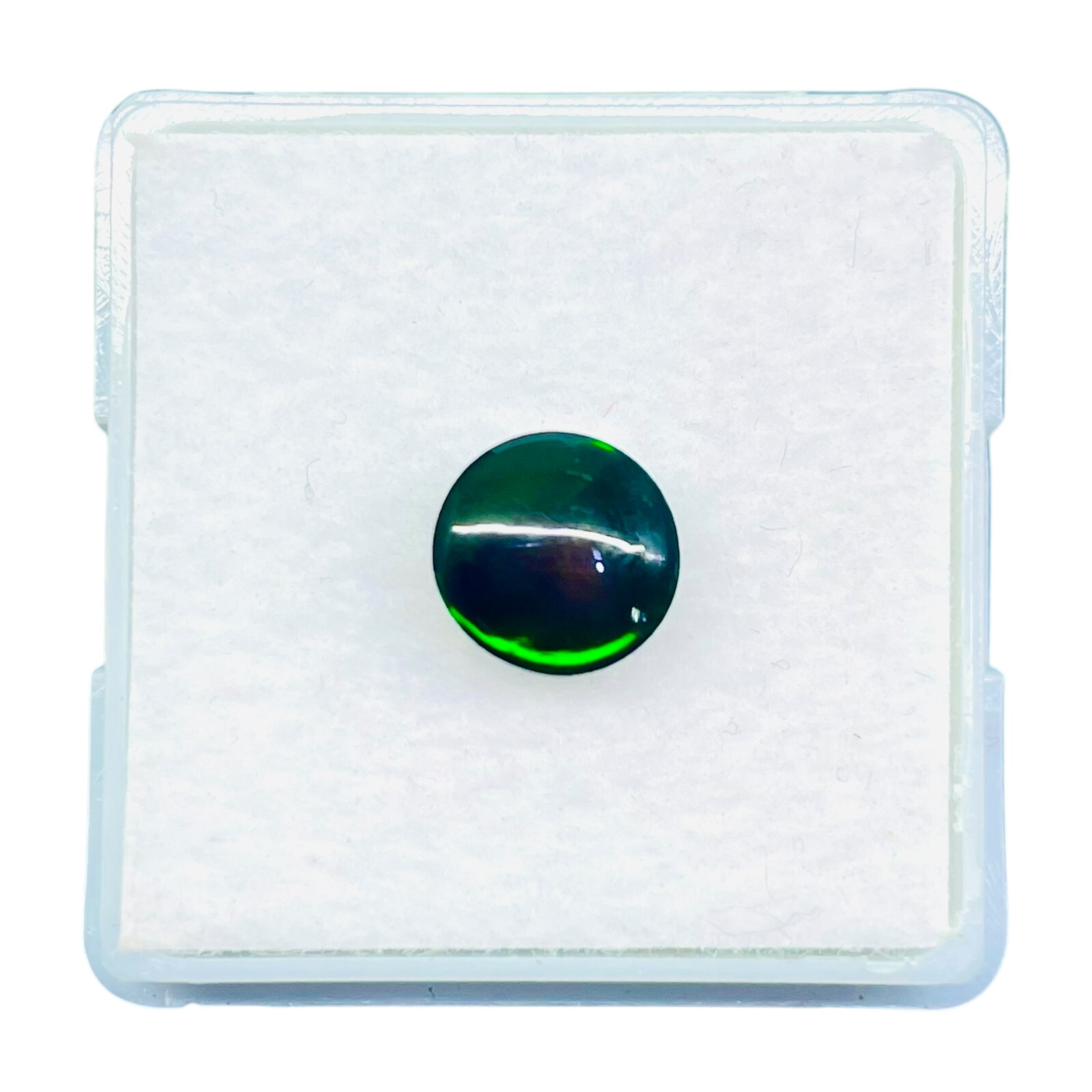 1.00 Ct Natural Ethiopian Black Opal 7.7 Round Flashy Loose Cabochon Gemstone