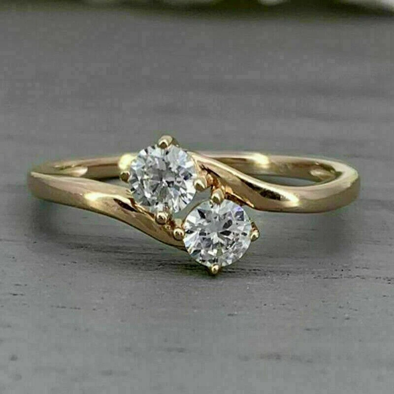 2CT Round Cut Lab-Created Solitaire Women’s Wedding Ring 14K Yellow Gold Plated