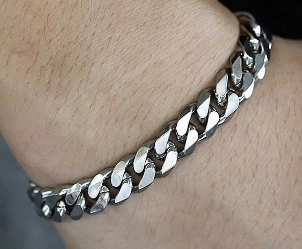 Bracelet Men’s Chain 3/5/7/9mm Stainless Steel Silver Curb Cuban Link 7-8″ Sale