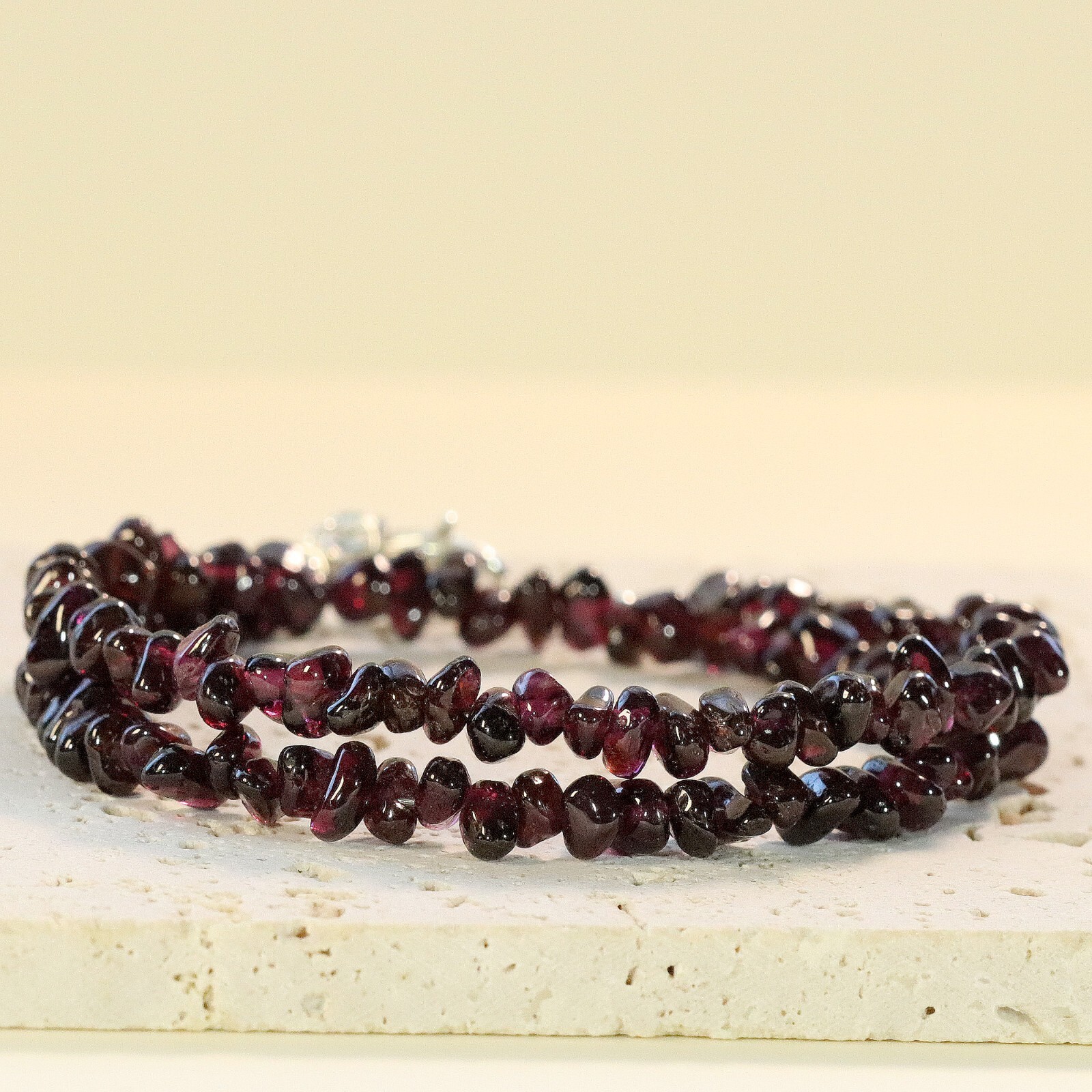 Natural Garnet Chips Necklace, Small 3mm-5mm Chips, Genuine Purple Gemstones