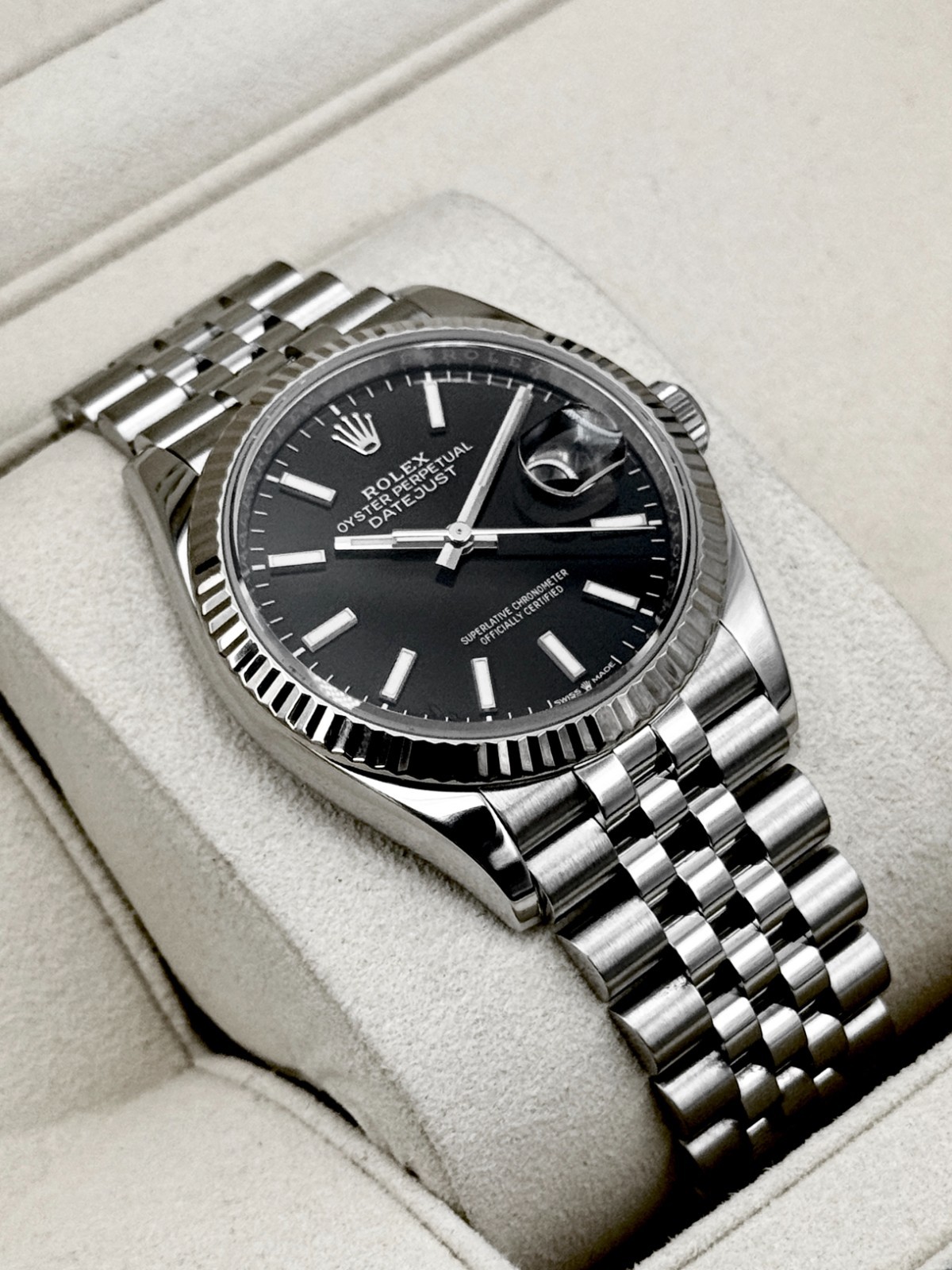 2019 Rolex Datejust 36mm 126234 Stainless Steel Jubilee Black Dial