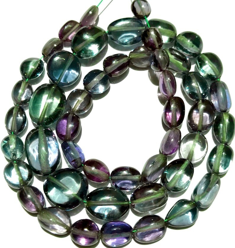 Alexandrite Oval Nuggets Smooth Beads AAA+ Color Changing Gems, 7-11mm 16 Inches