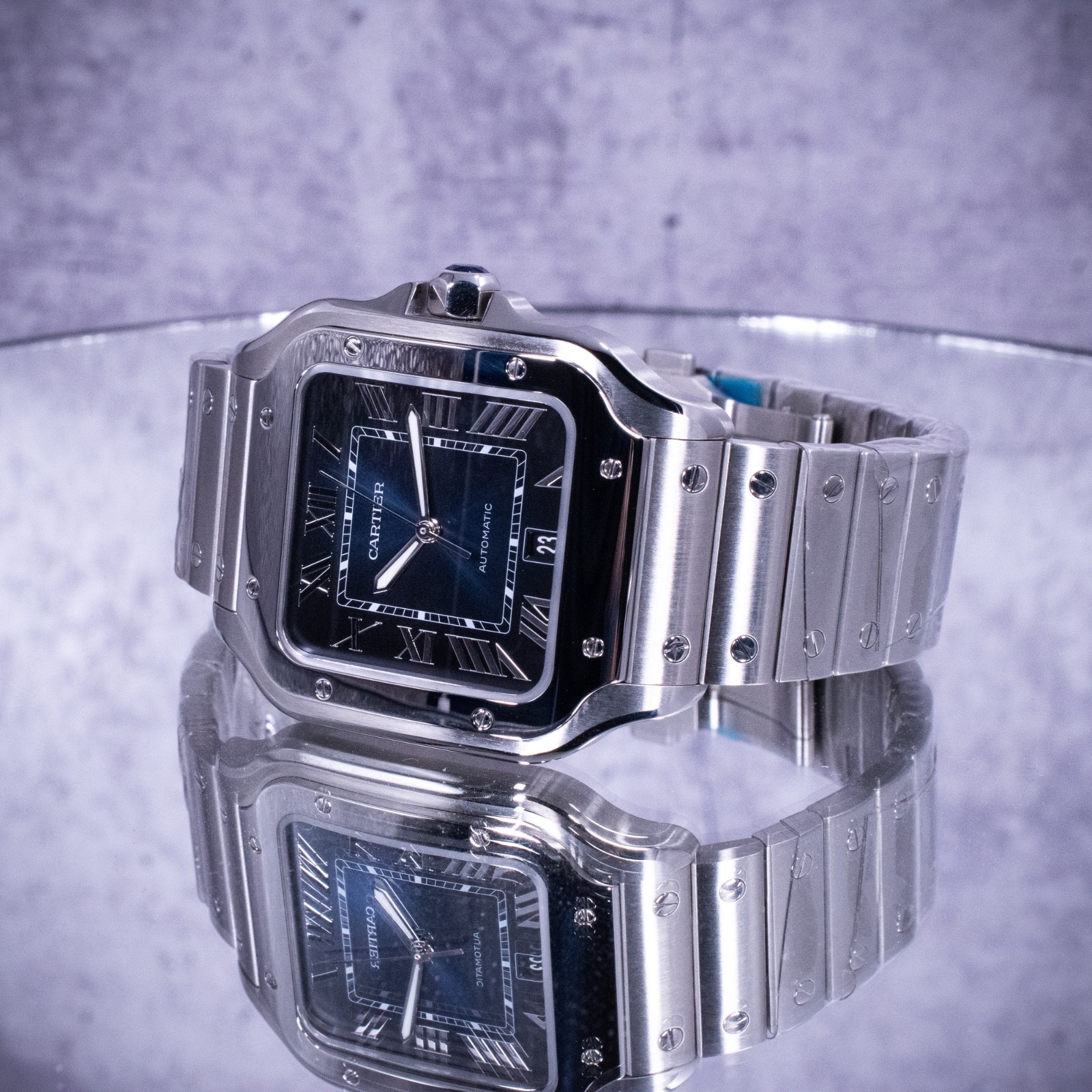 Unworn Cartier Santos de Cartier Large Model, Blue Dial, Ref. WSSA0030 w/ B&P