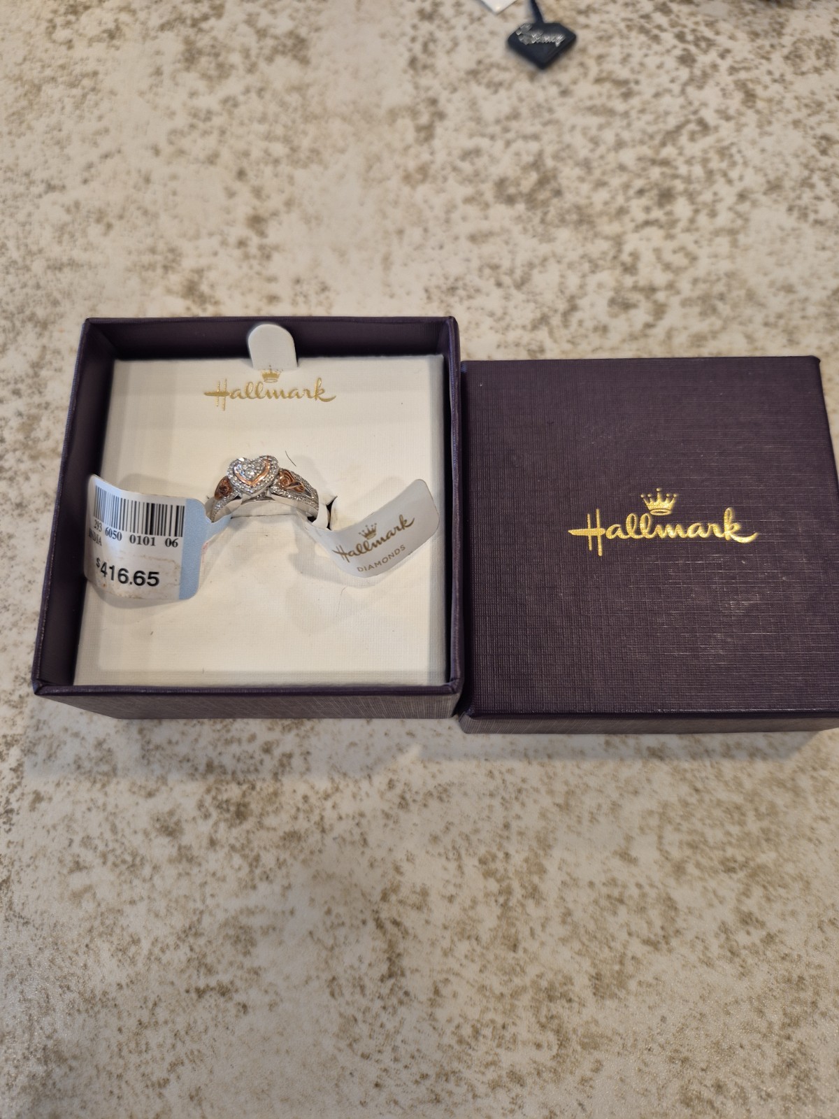 NEW WITH TAGS. Hallmark Size 6 Women’s Ring SS/14KROS Rose Over Silver