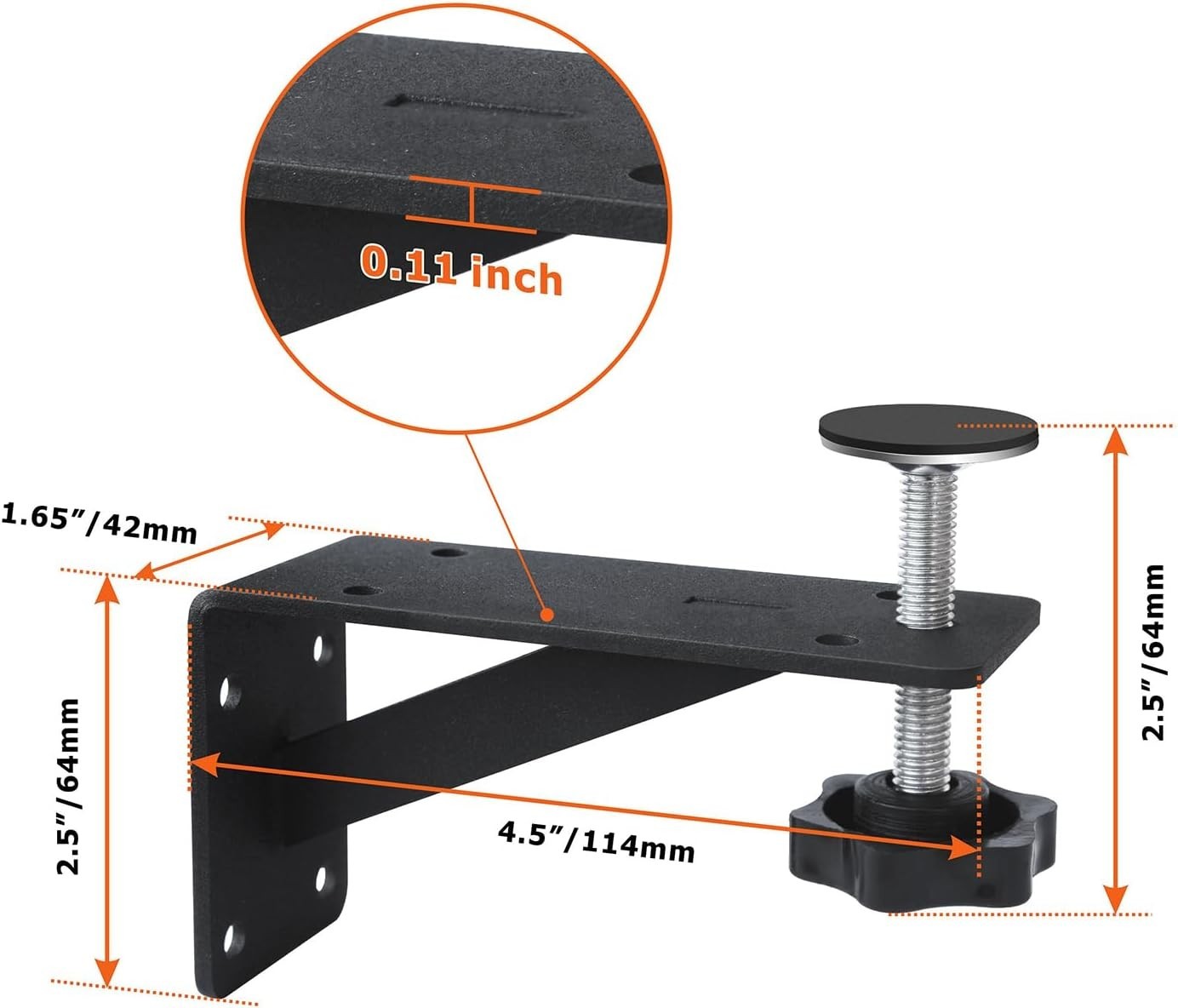 Heavy Duty Undermount Sink Support Brackets 2 Pack Black