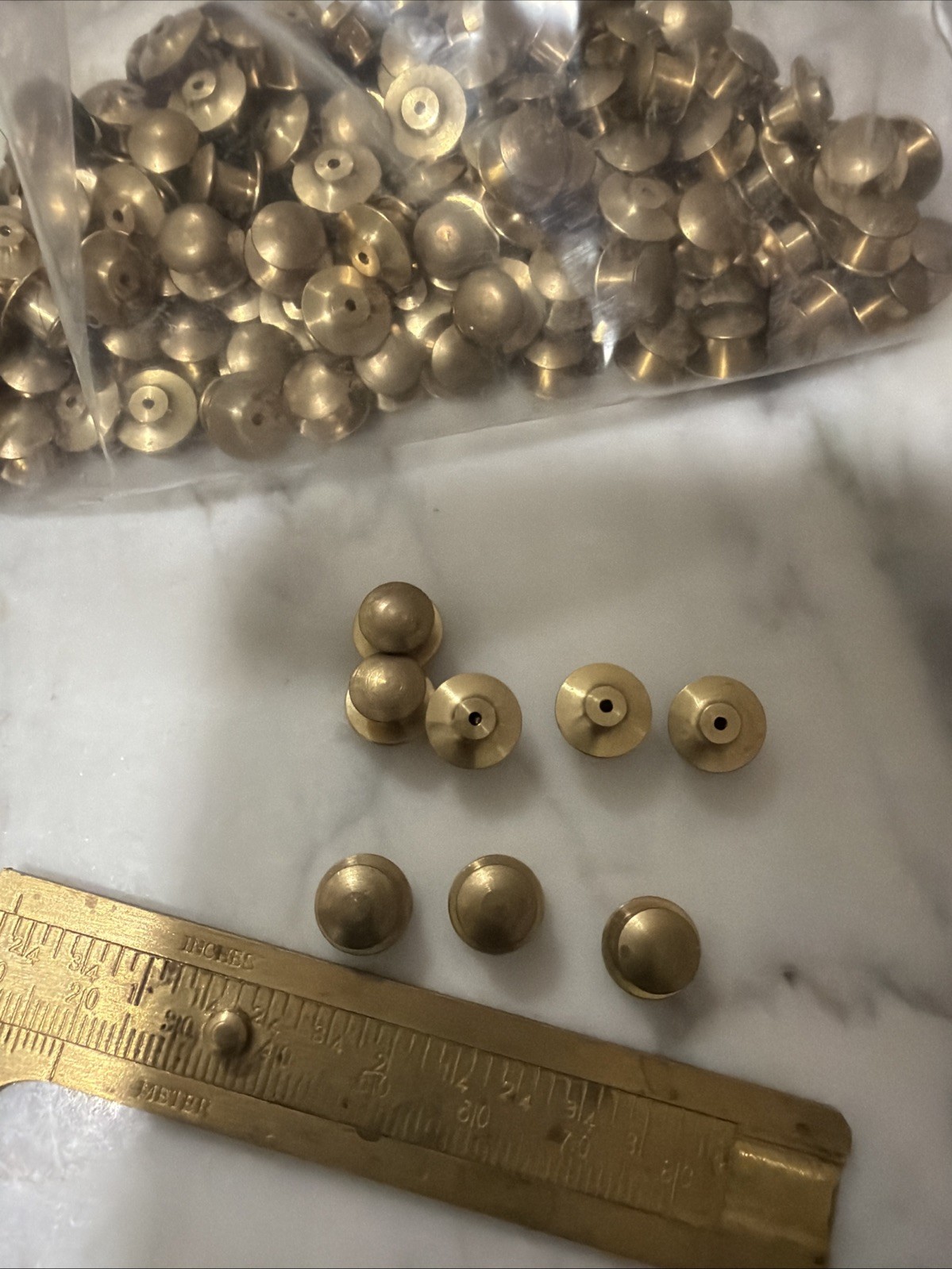 144 Deluxe Brass Flathead Pin Backs Clasp Clutch Catch Findings