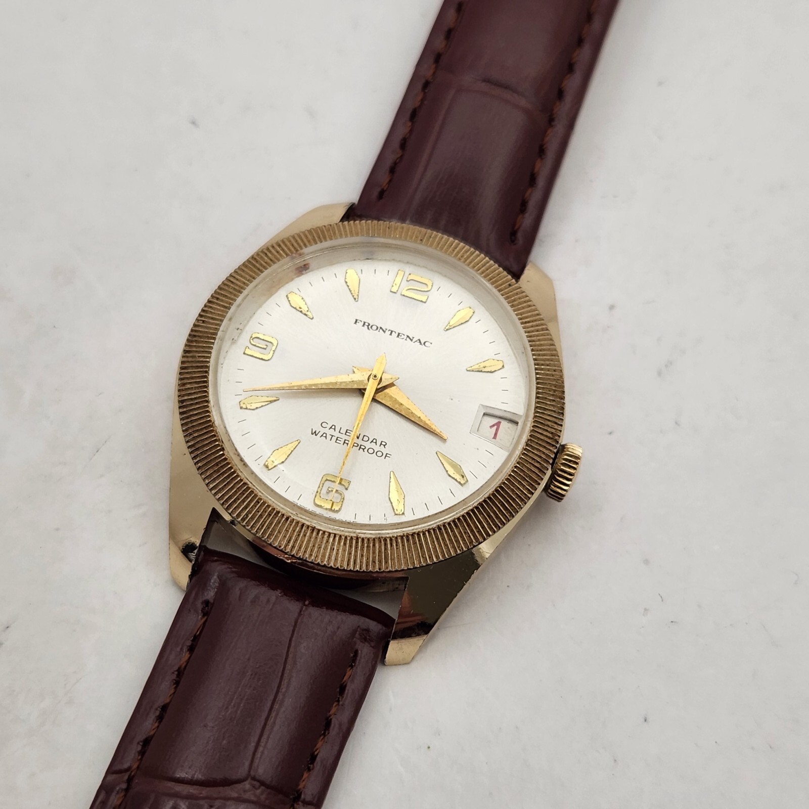 Vintage FRONTENAC men’s manual winding watch Date Baumgartner 866 swiss 1970s