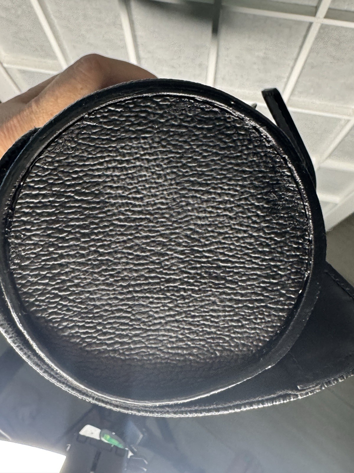 Louis Vuitton Leather Travel Pouch Black Gray Checkered Graphite