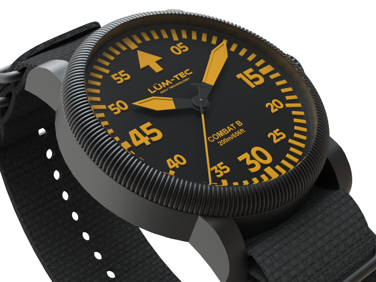Lum-Tec Mens Watch Combat B71 Orange Dial, Military-grade PVD Hard Coating