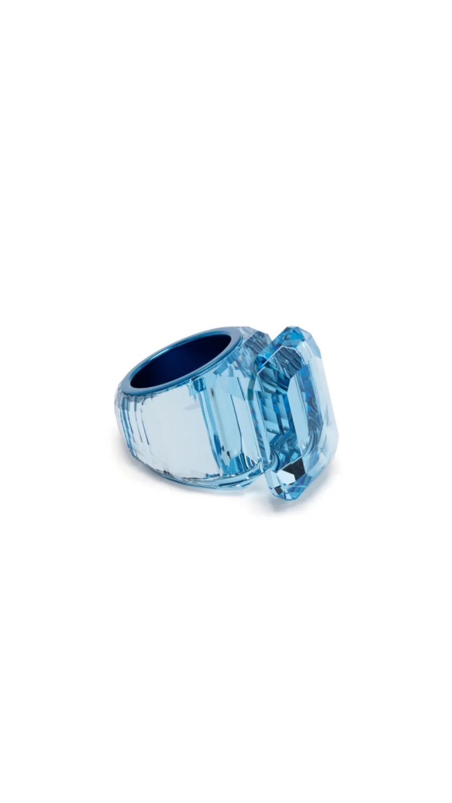 Swarovski Lucent cocktail ring Octagon cut, Blue Size64