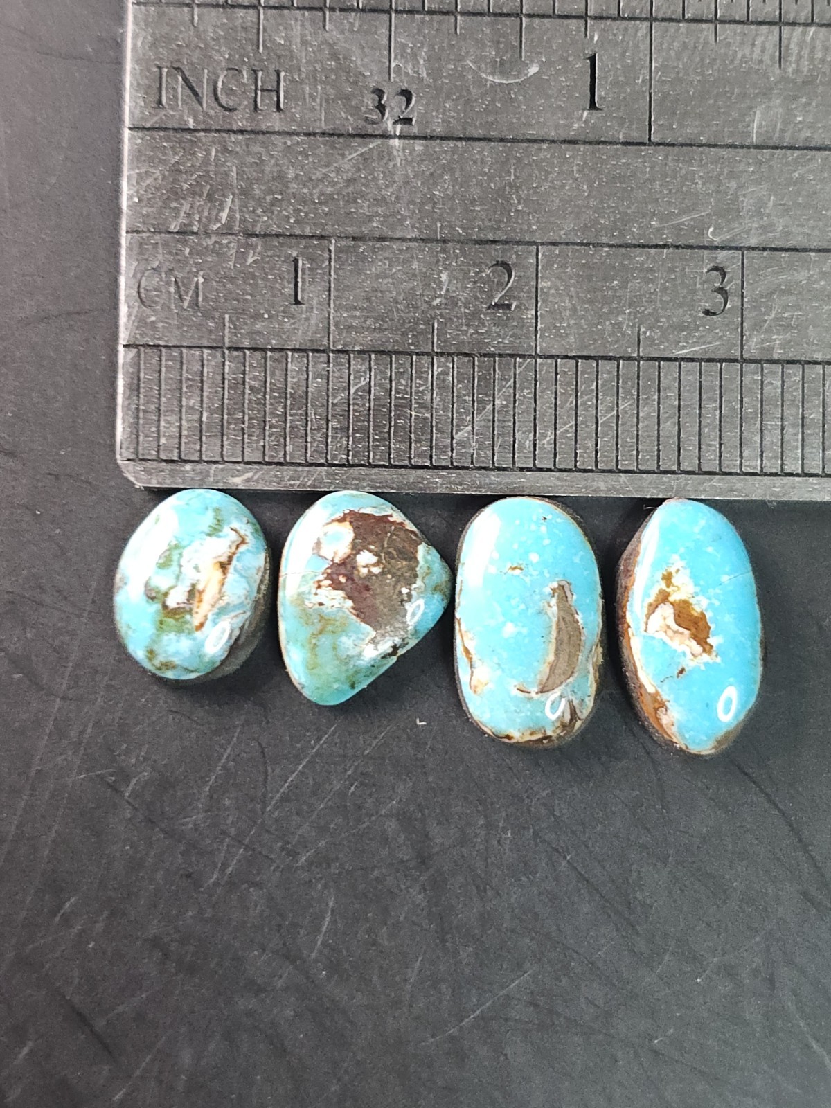 Beautiful Carico Lake Turquoise Robin Egg Blue Cab Lot. 8.05ct. Vintage Natural