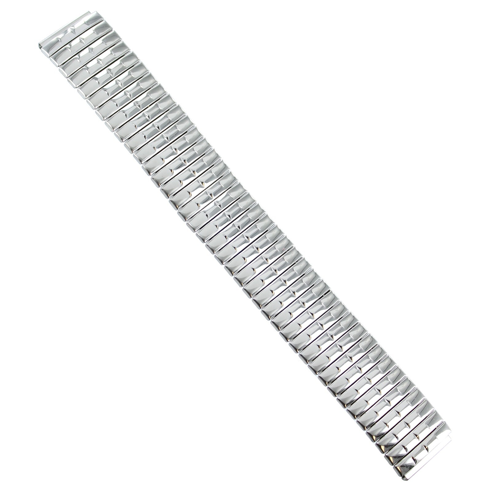 18mm Hirsch Twist-O-Flex Silver Tone Stainless Steel Mens Watch Band 885