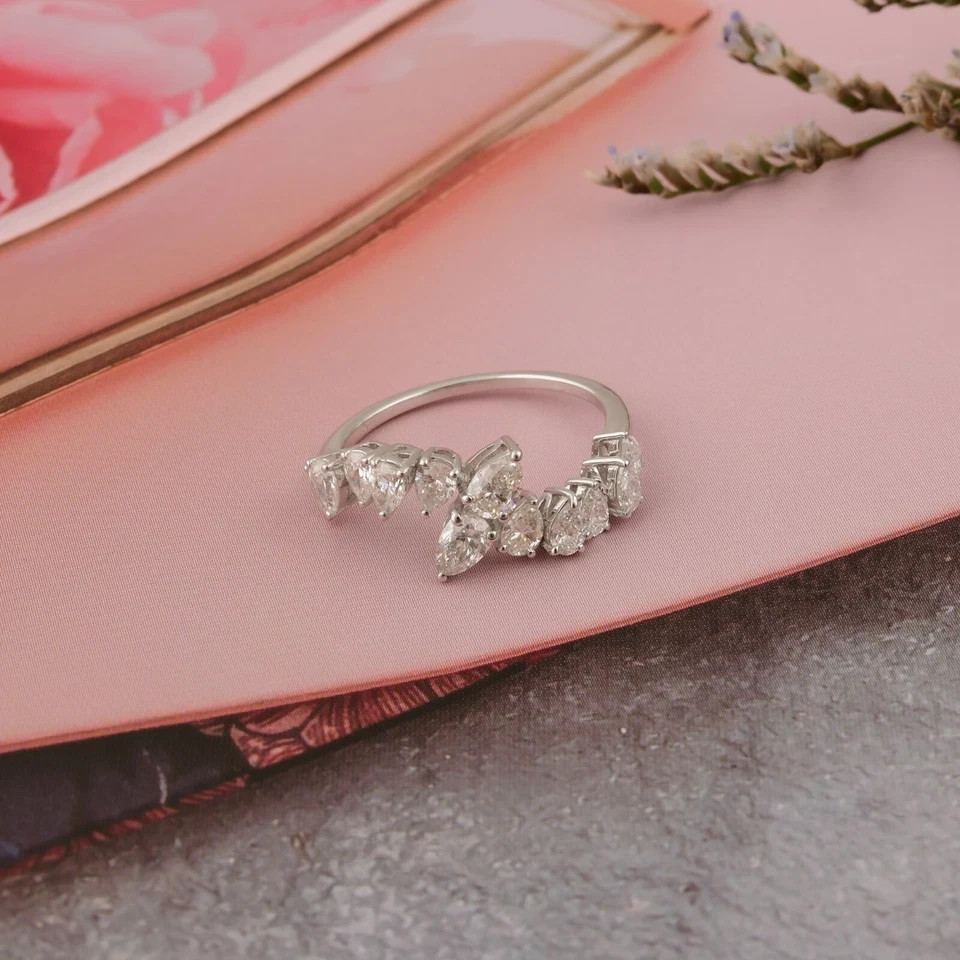 925 Silver moissinite fancy cut ring, for regular and party use.