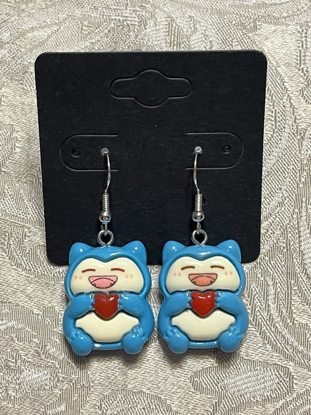 Pokemon Anime SNORLAX Video Game Resin Silver Drop Dangle Adorable Earring Set