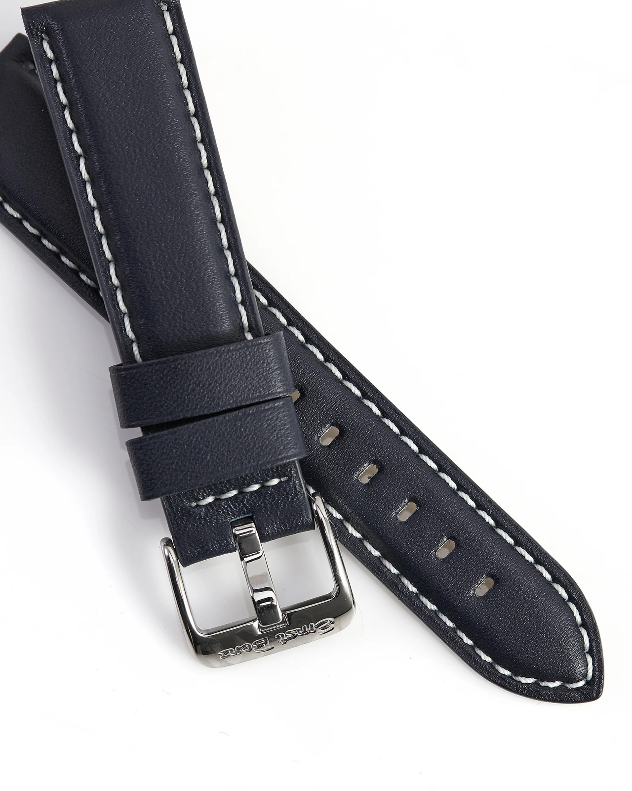 Ernst Benz 20mm x 18mm Black Band w/ White Stitch and Original Buckle