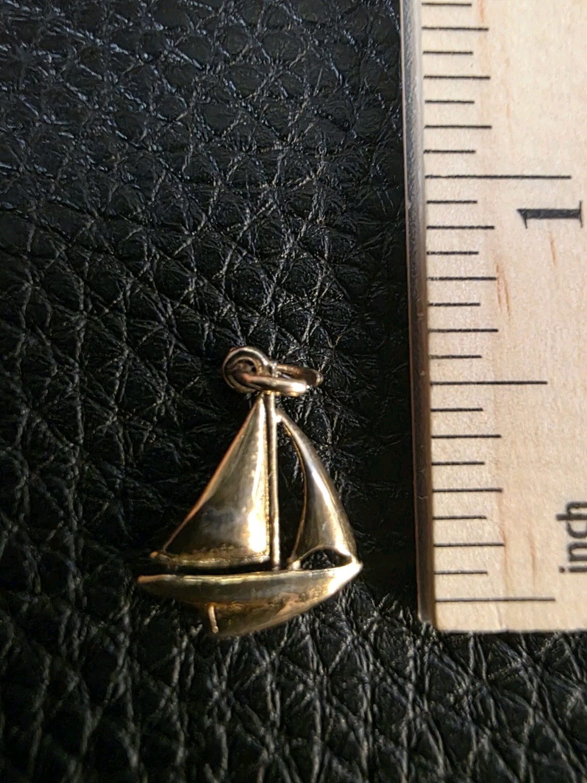 Vintage Sterling Silver Sailboat Charm Gold Tone Nautical Kinney Pendant