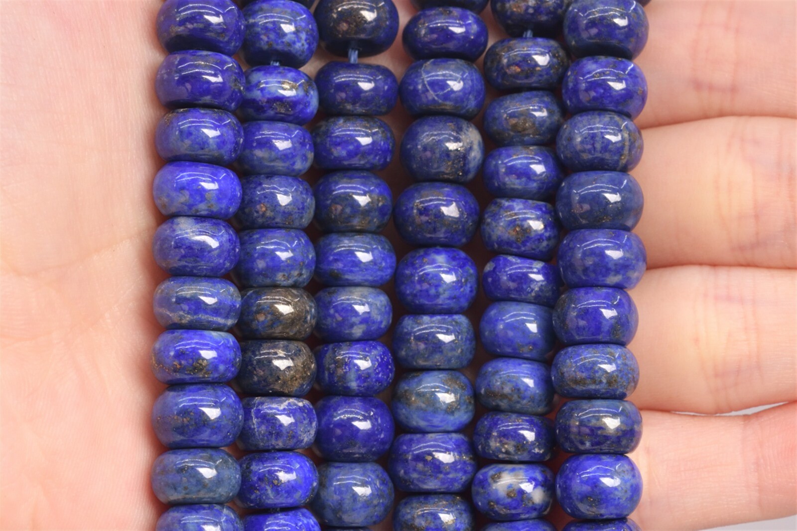 9×5-8MM Genuine Natural Deep Blue Lapis Lazuli Beads A Rondelle Loose Beads