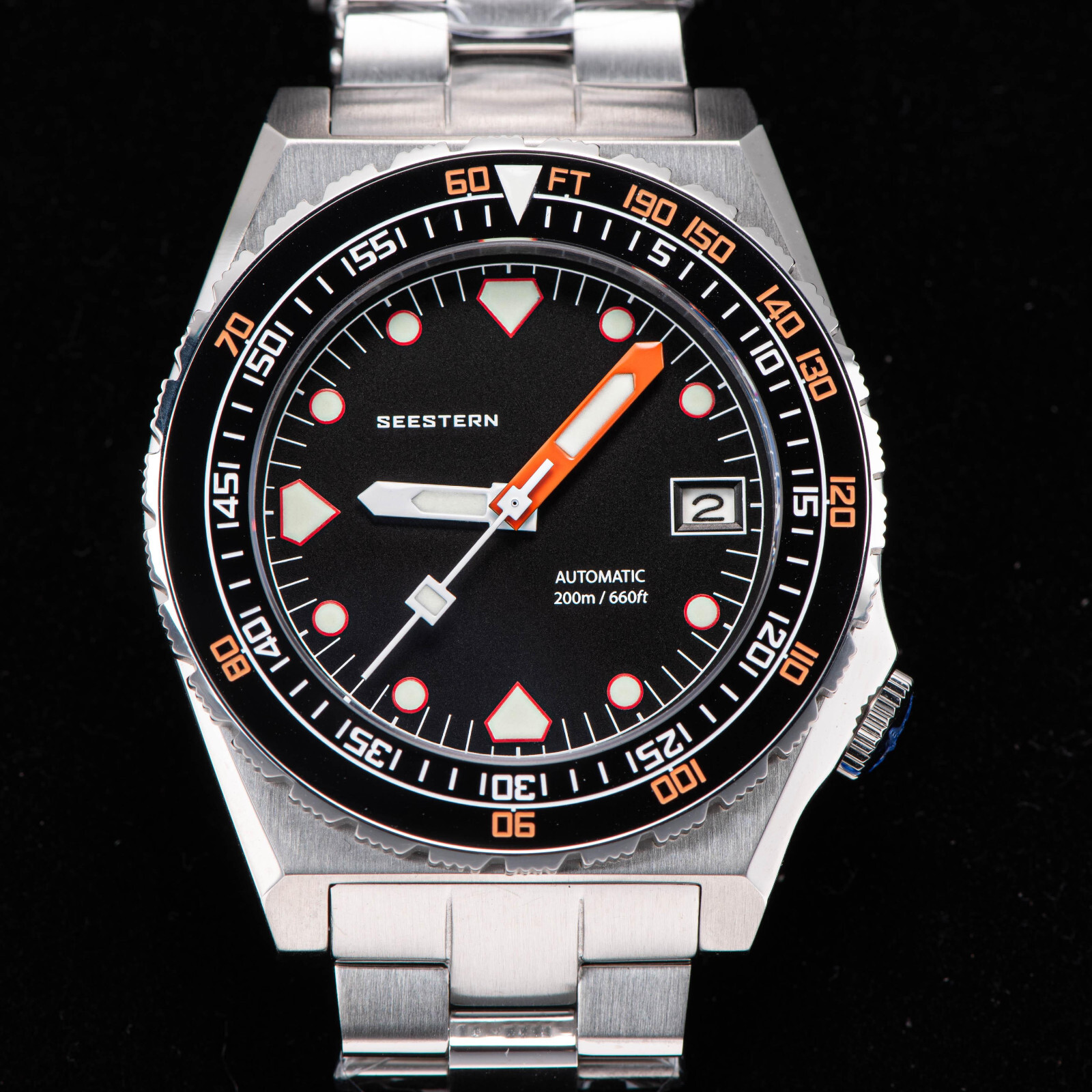 Seestern V3 S407-600T.K Genuine Ceramic Bezel 200m DIVER’S Sport Watch BLACK