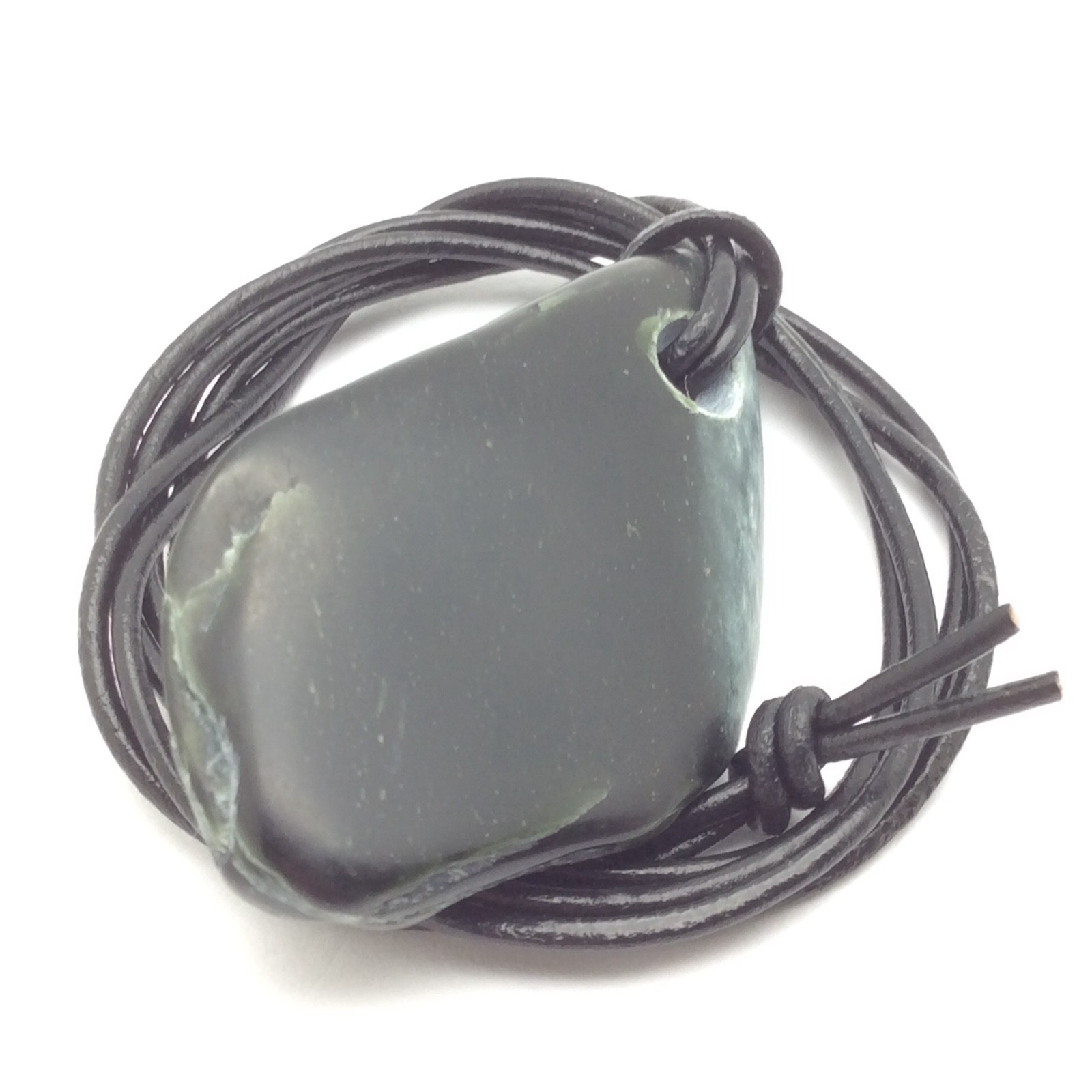 Wyoming Jade Pebble Pendant Olive Green Nephrite Jade Stone Necklace WY #63