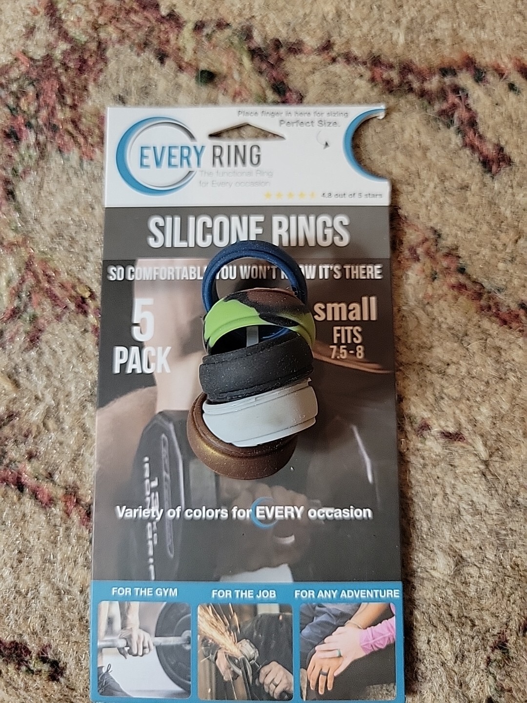 Every Ring Silicone Rings Small Fits 7.5-8 New Unopened 5 Pack Every Occasion