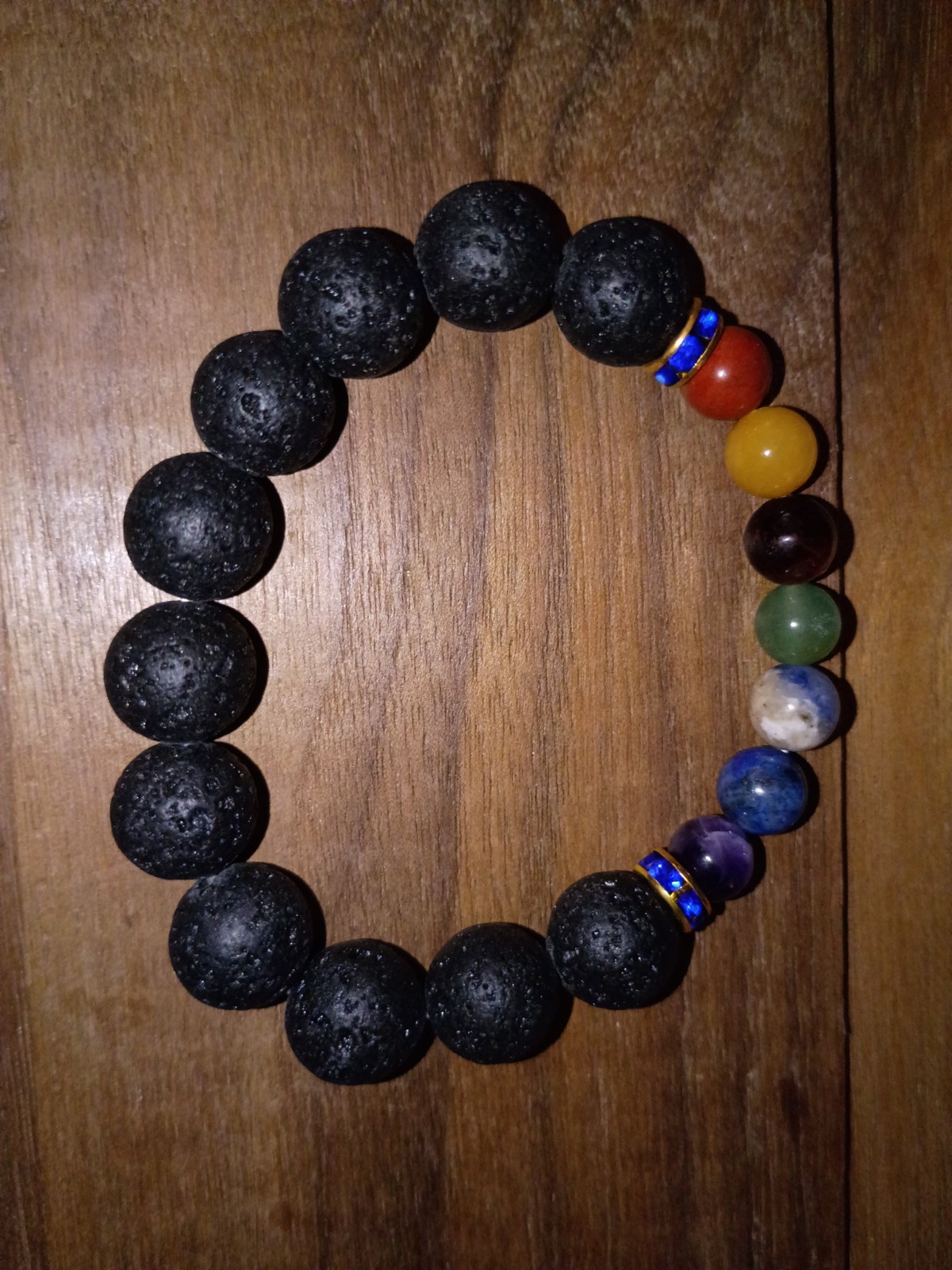 7 Chakra Bracelet for Women and Men with Lava Stones – Made with 7 Chakra Crysta