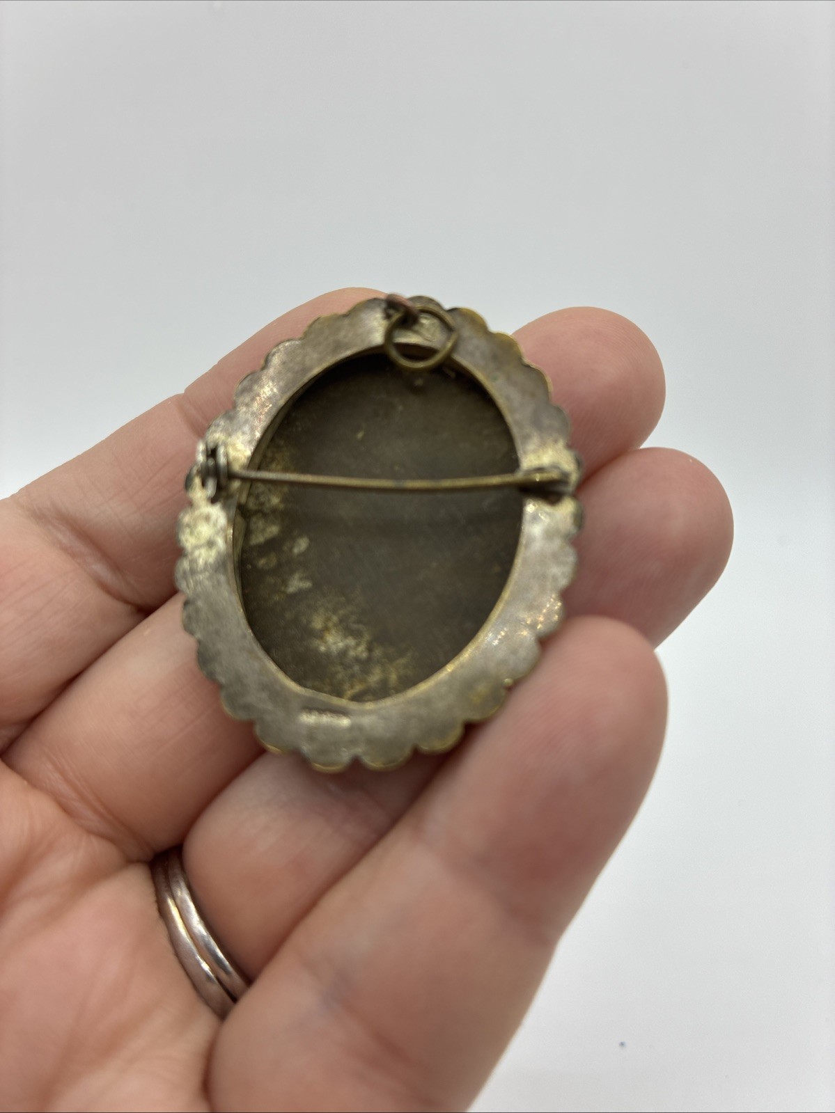 Vintage Cameo Brooch Pendant Lot Hand Carved Pin Poet Core Signed Mid Century