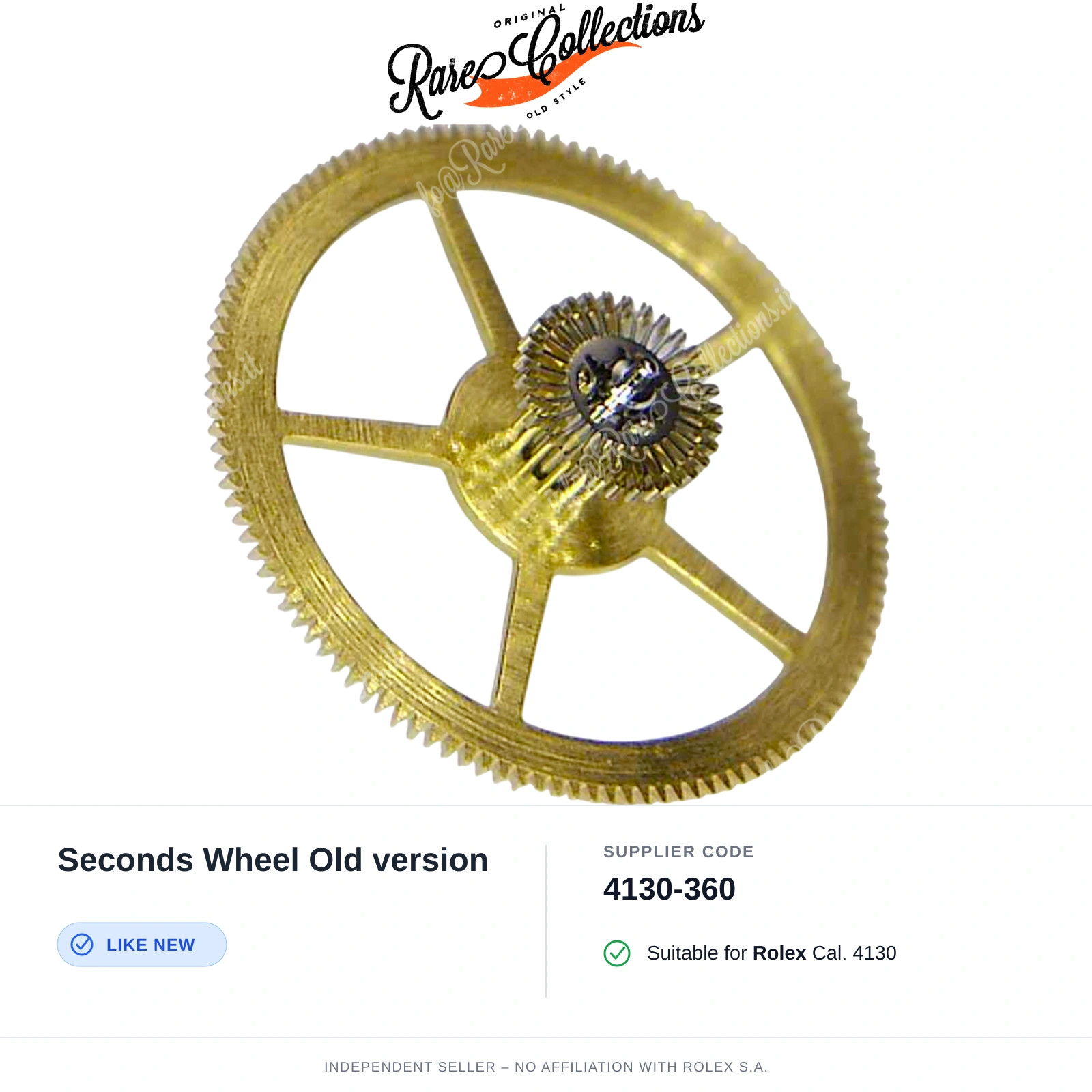 Seconds Wheel Old version for Rolex (cod. 4130-360) — Excellent Condition