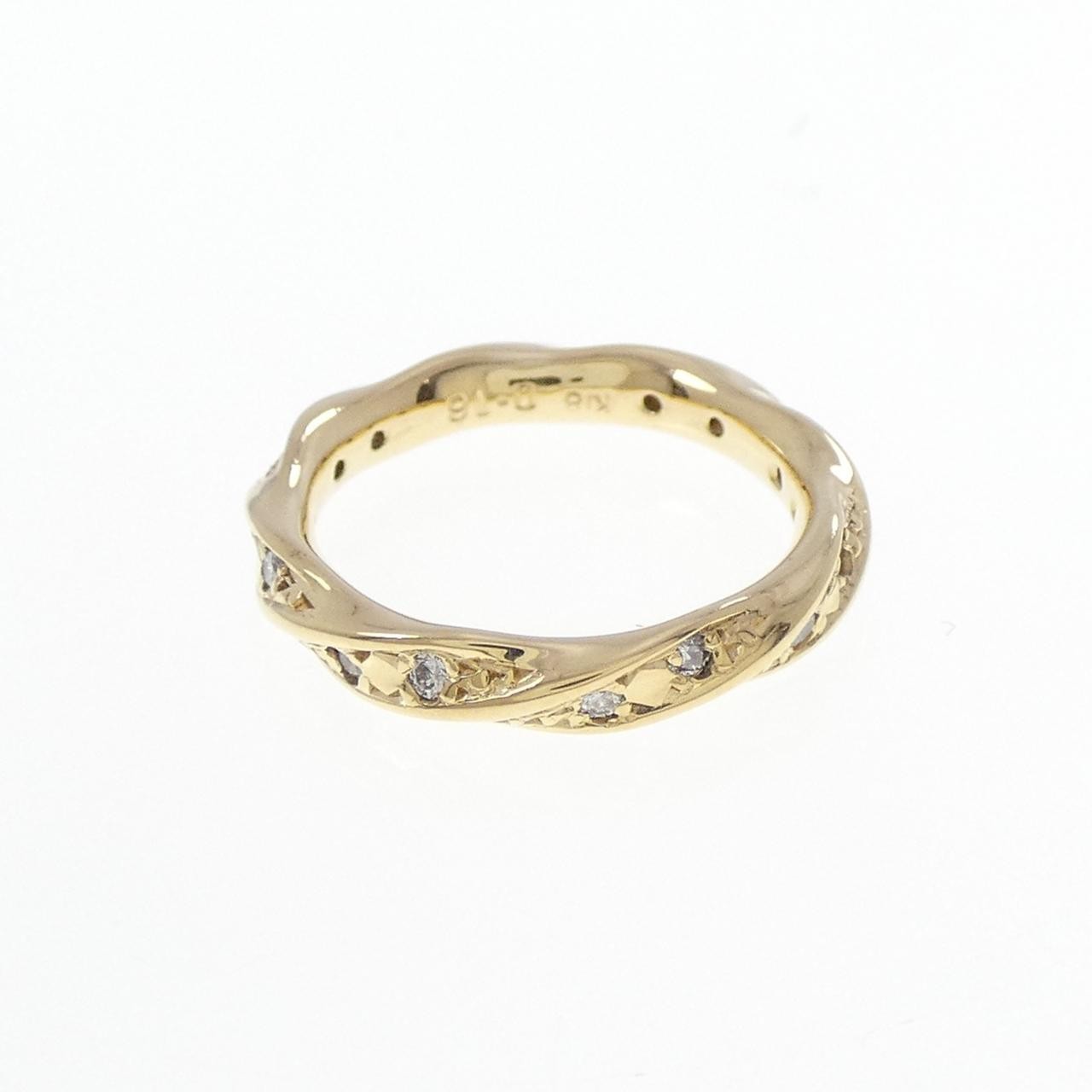 Authentic K18YG Full Eternity Diamond Ring 0.16CT #260-008-236-4618
