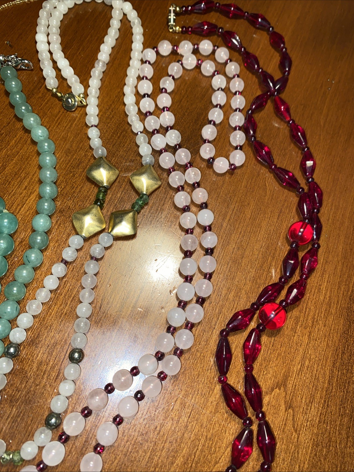 Lot Of Vintage Gemstones Necklaces And One Bracelet, Nice Variation.