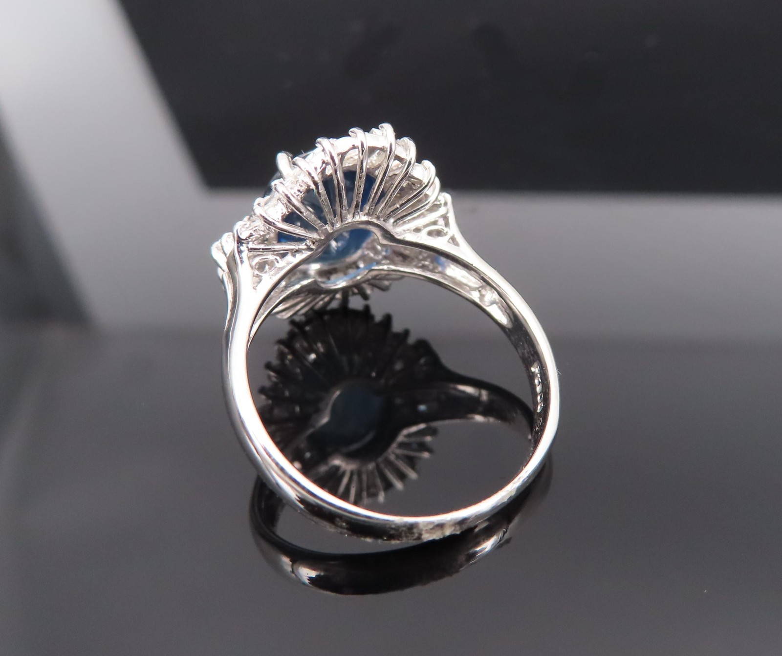 Fine 2.80ct Deep Blue Sapphire & 0.90ct Diamond Platinum Cocktail Ring, Size 7
