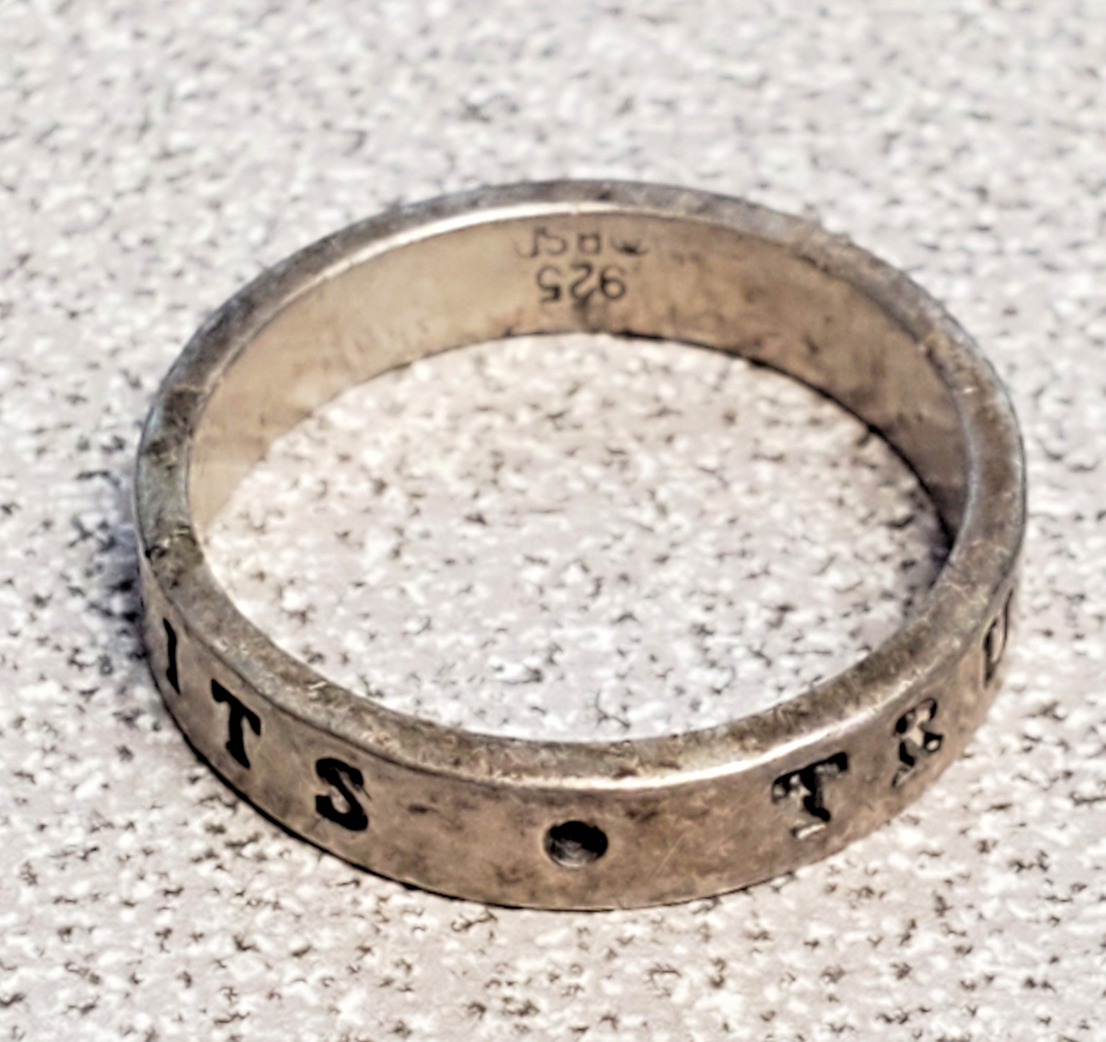 925 BDS True Love Waits Ring 7 Sterling Silver 3g Wedding Band Purity Reminder