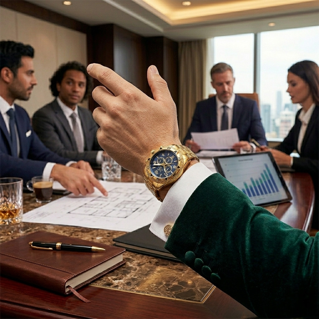 Men’s Luxury Sport Watch – Chronograph | Golden Plated | Automatic Mechanical