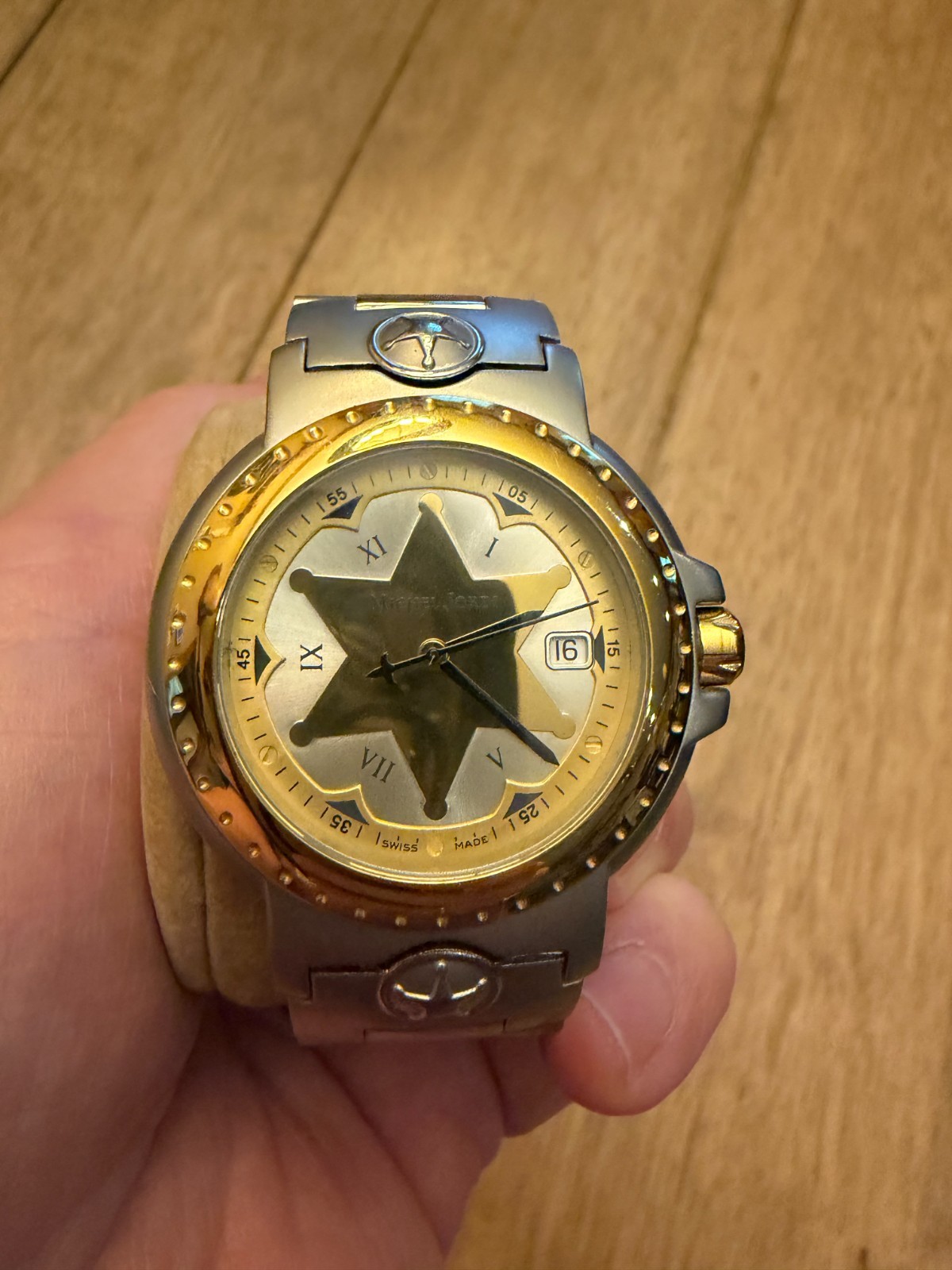 RARE Michel Jordi Spirit of the West 7100 Sheriff Star Swiss Made Watch