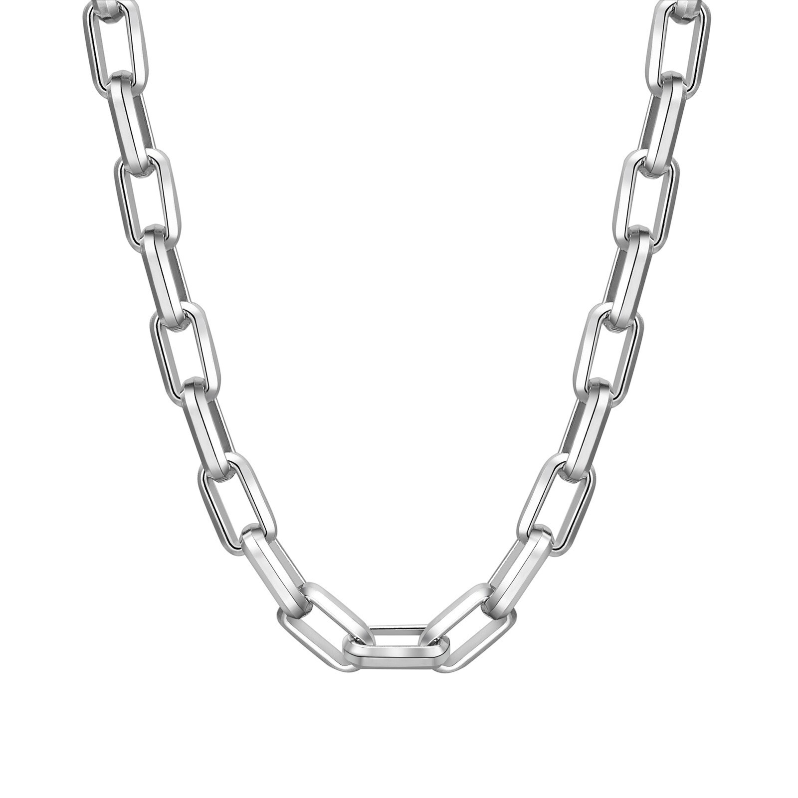 24inch 9.2mm Stainless Steel Polished Simple Long Box Necklace Chain Silver Mens