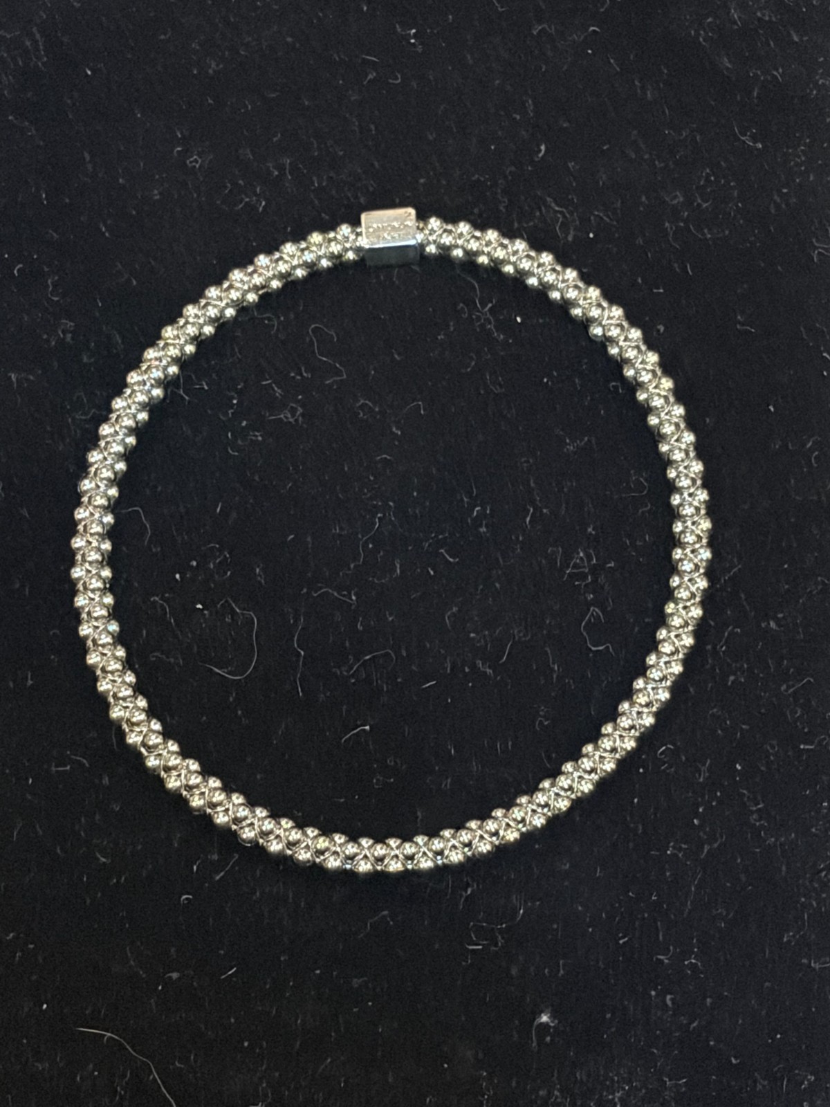 Mignon Faget Sterling Silver Halo Bangle, Faceted, Size M