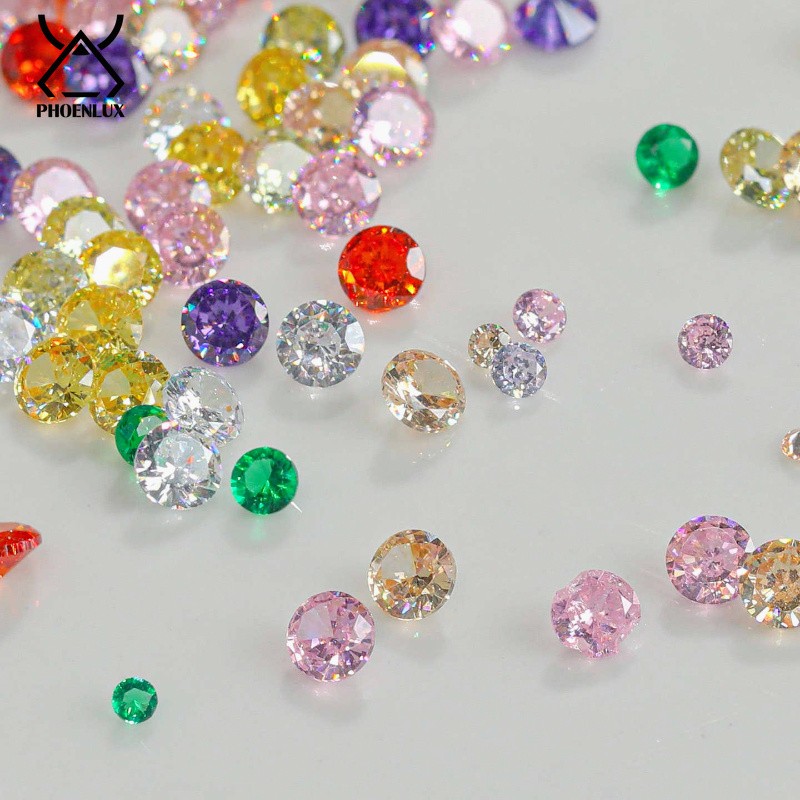 5A 14 Colors Round Red Black Cubic Zirconia Stone Loose CZ Stones For Jewelry