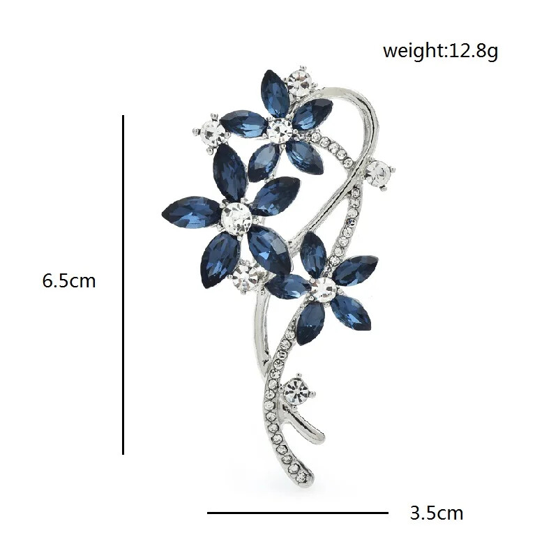 Women’s Crystal Flower Brooch Pin Rhinestone Brooches Jewelry Gift Party Wedding