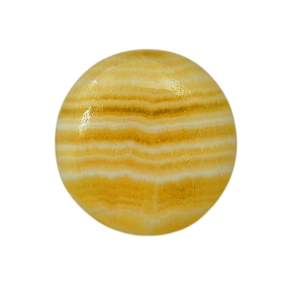 Natural Yellow Aragonite 24.7×24.7x5mm Round Shape Polished Gemstone LS121-06406