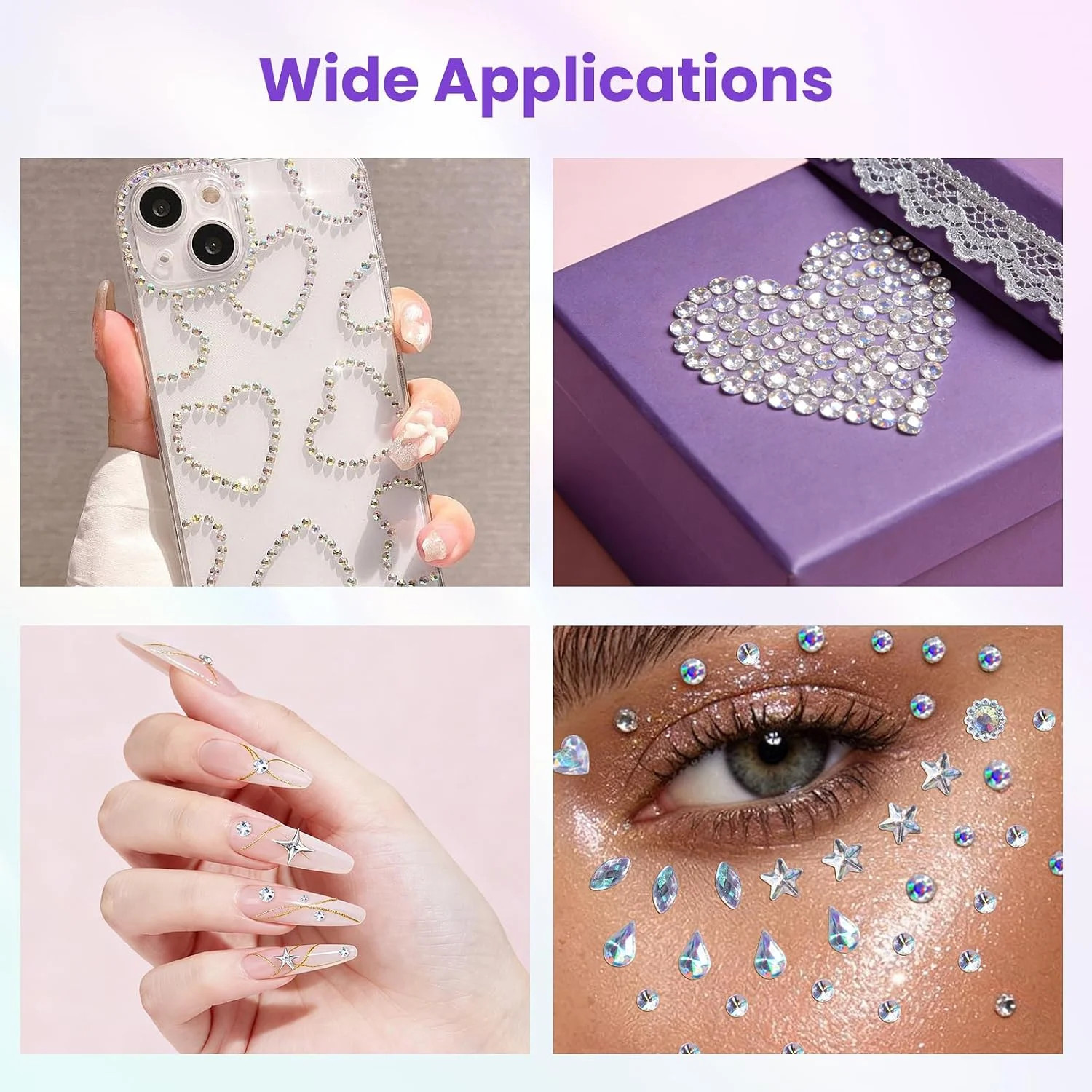 1965Pcs Face Gems for Women, Self-Adhesive Eye Jewels for Body and Hair | Color-